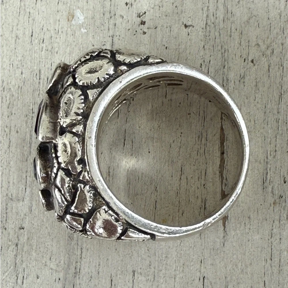 Vintage Chi Multiple Semi Precious Stone Sterling Silver Ring - Picture 8 of 8
